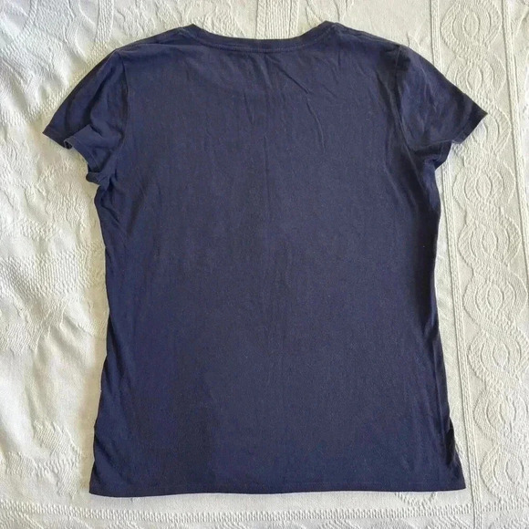 Y2K Juicy Couture Bedazzled Rhinestone Crown Logo Gold Pink Blue T-shirt Size M - Picture 12 of 12